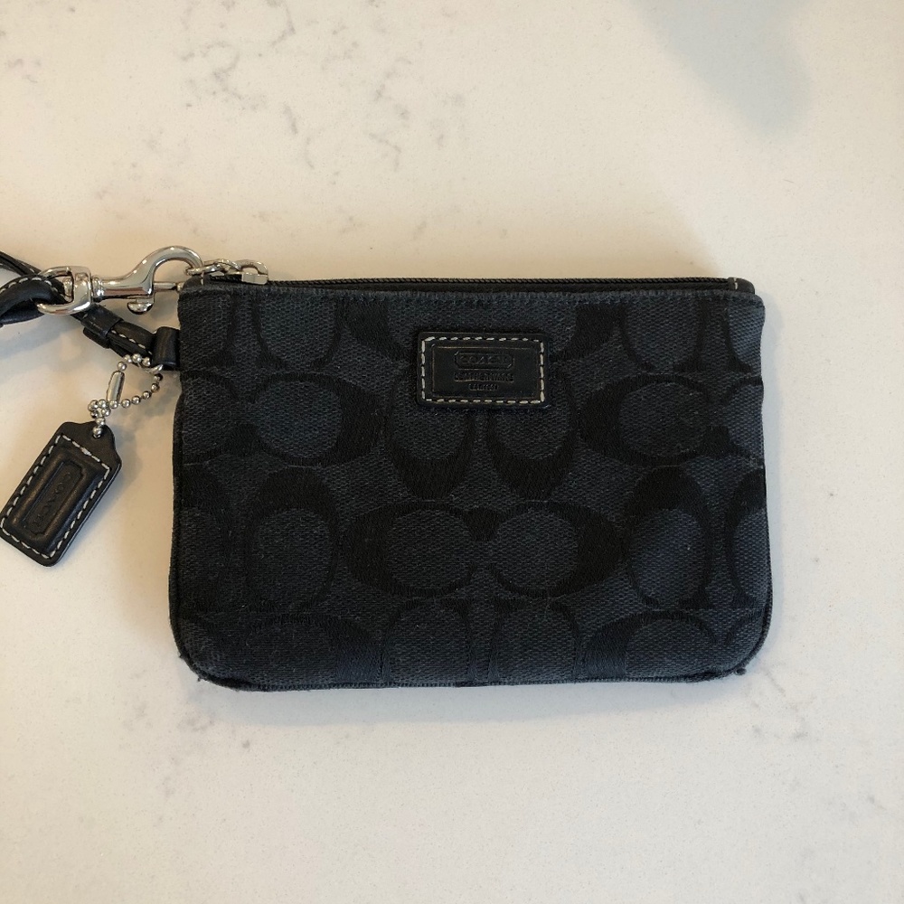 Authentic Black Coach Wristlet